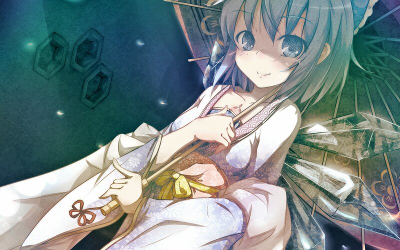 anime girl with umbrella