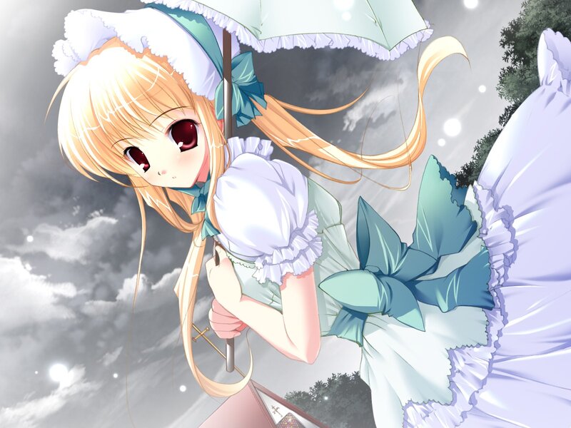 anime girl with umbrella