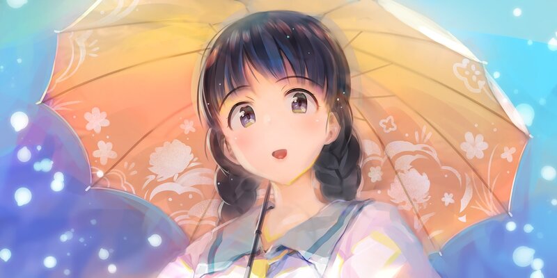 anime girl with umbrella