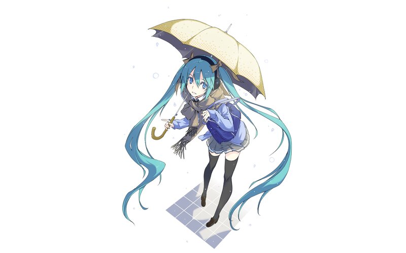 anime girl with umbrella