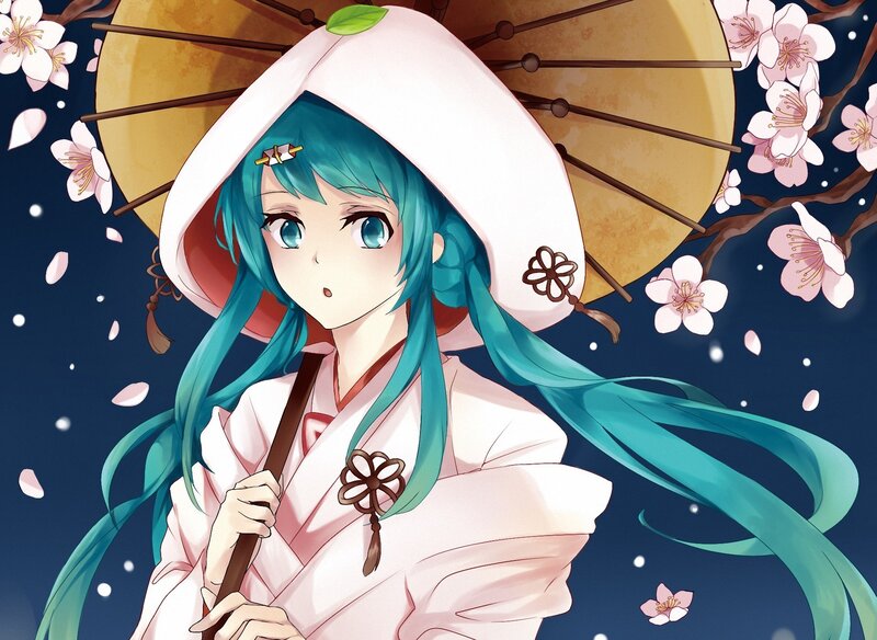 Anime girl with umbrella