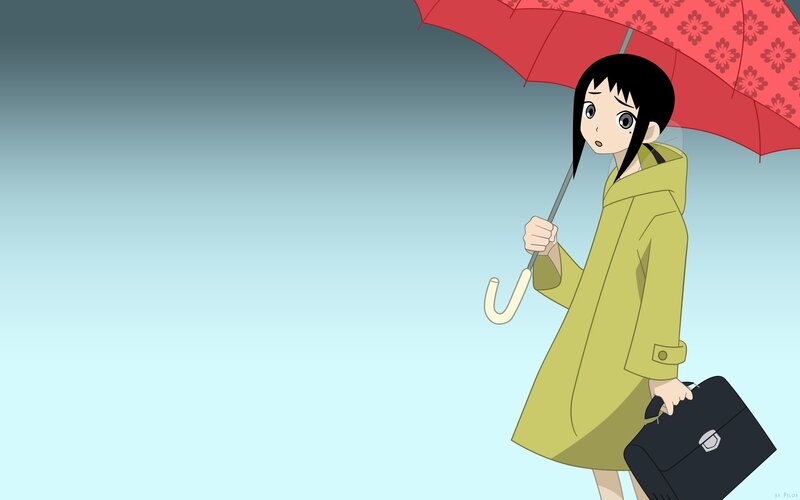 anime girl with umbrella