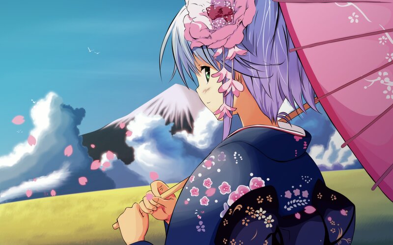 anime girl with umbrella
