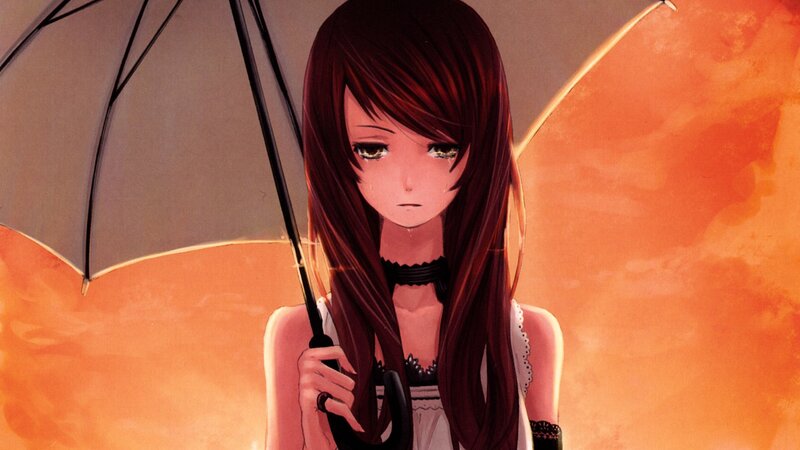 anime girl with umbrella