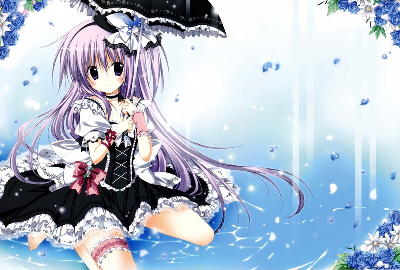 anime girl with umbrella