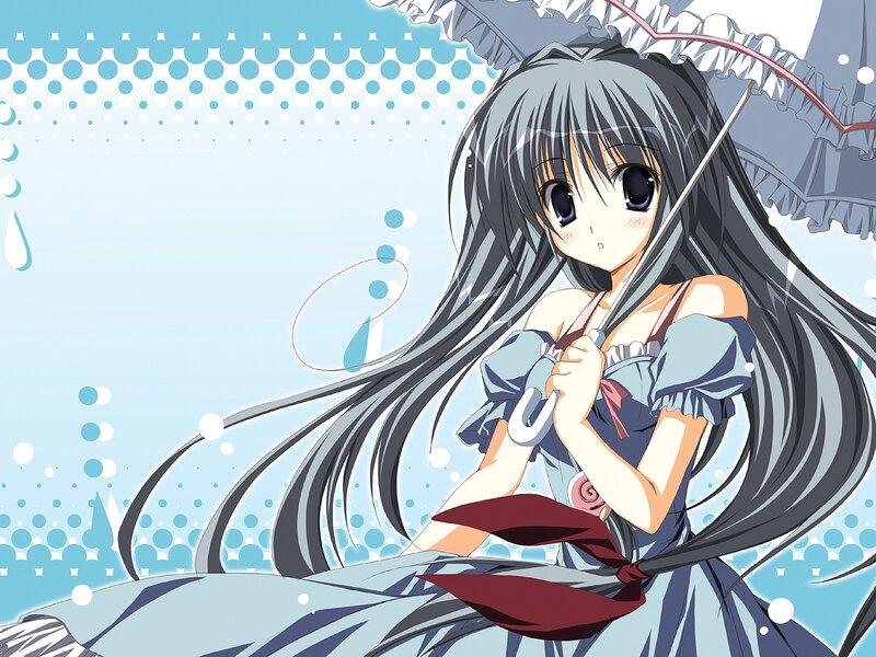 anime girl with umbrella