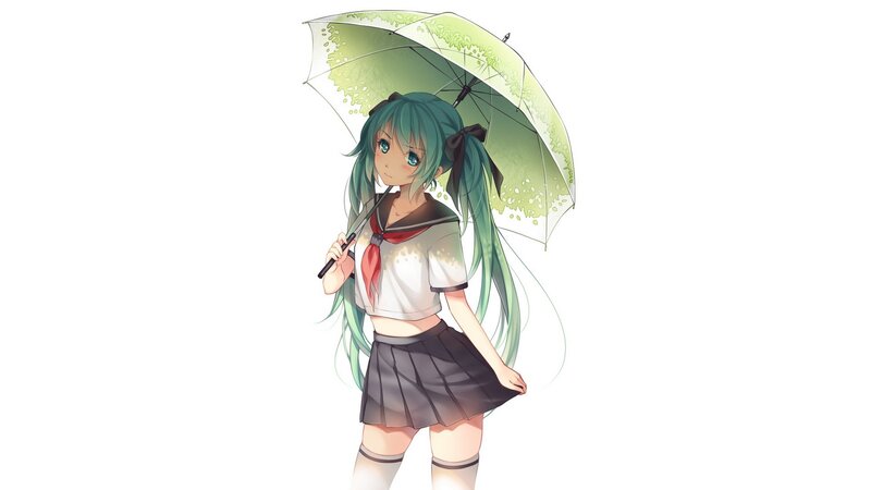 anime girl with umbrella