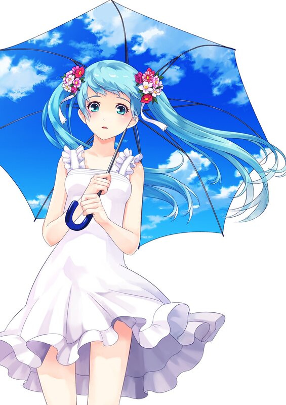 Anime girl with umbrella