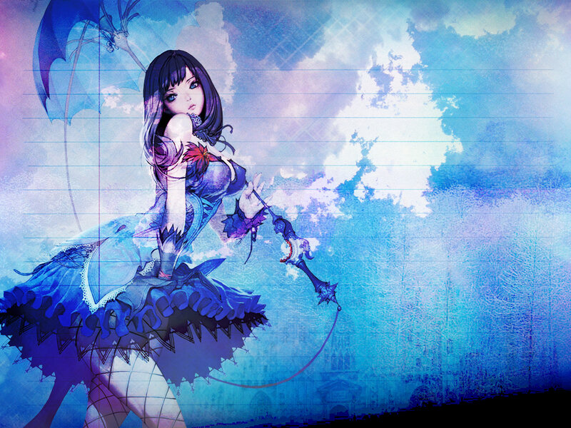 anime girl with umbrella
