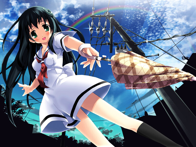 anime girl with umbrella
