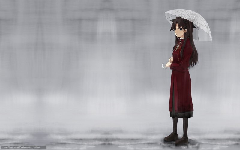anime girl with umbrella