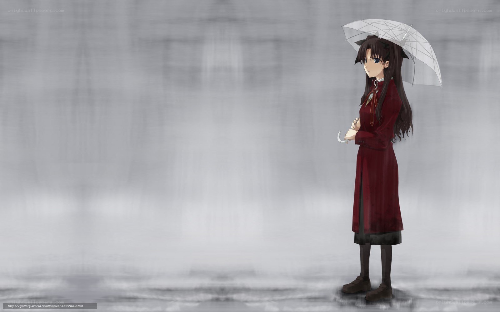 anime girl with umbrella