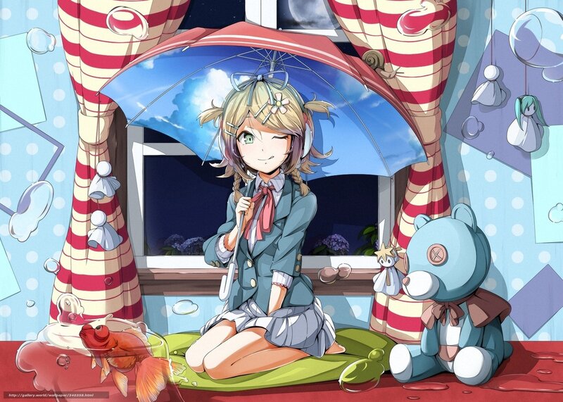 Anime girl with umbrella