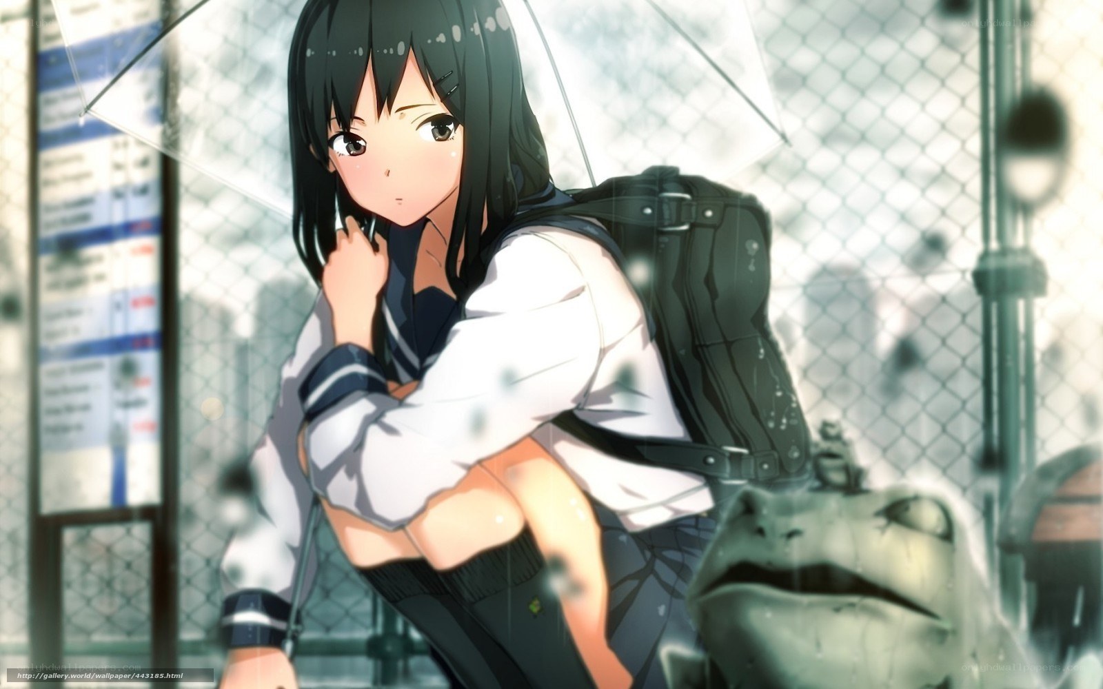 anime girl with umbrella
