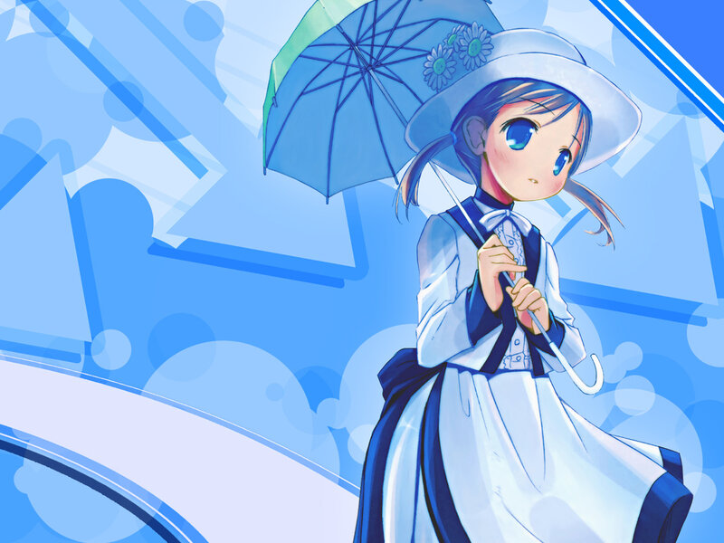anime girl with umbrella