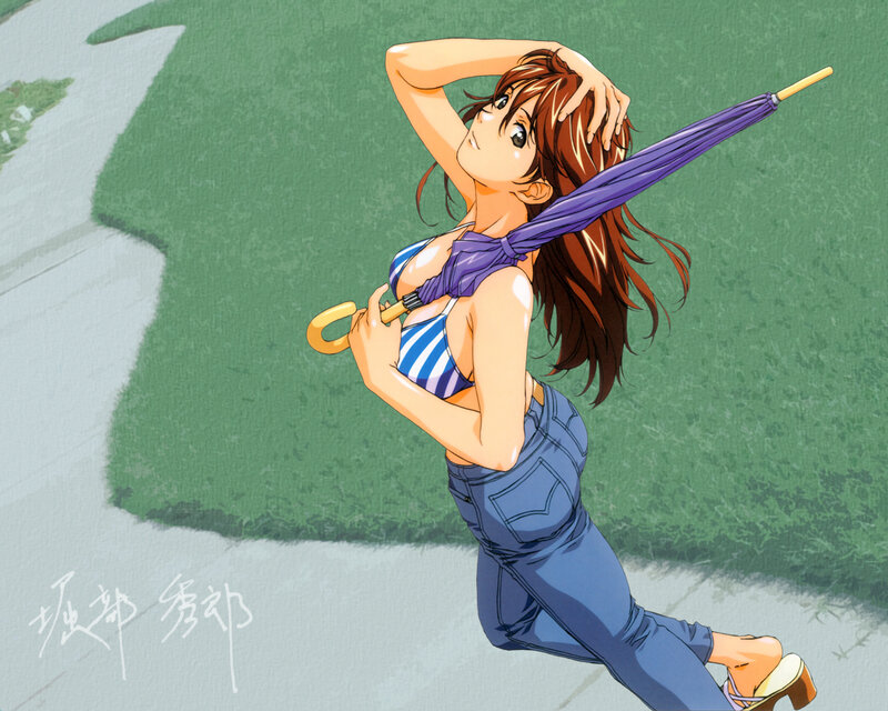 anime girl with umbrella