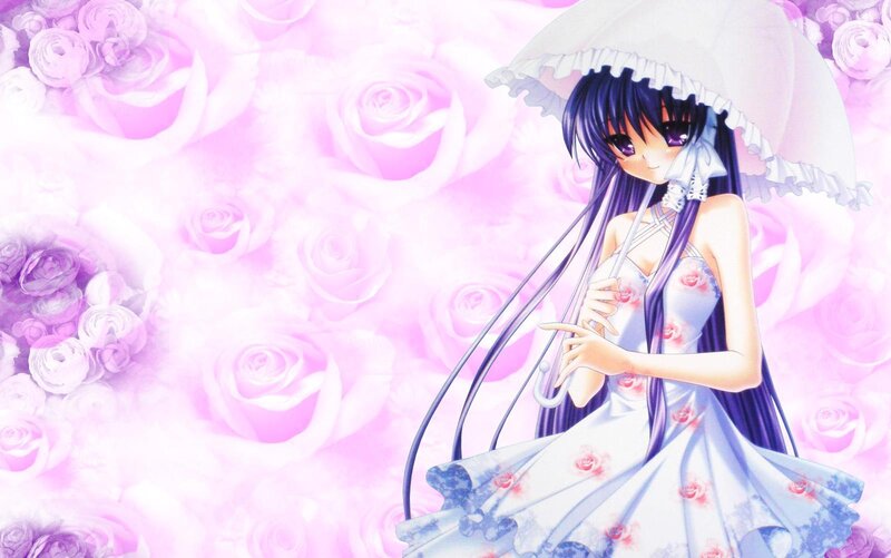 anime girl with umbrella