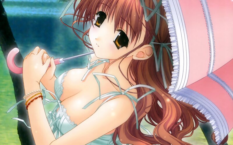 anime girl with umbrella