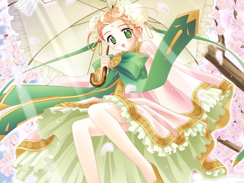 anime girl with umbrella