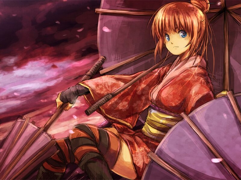 anime girl with umbrella