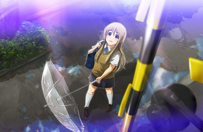 anime girl with umbrella