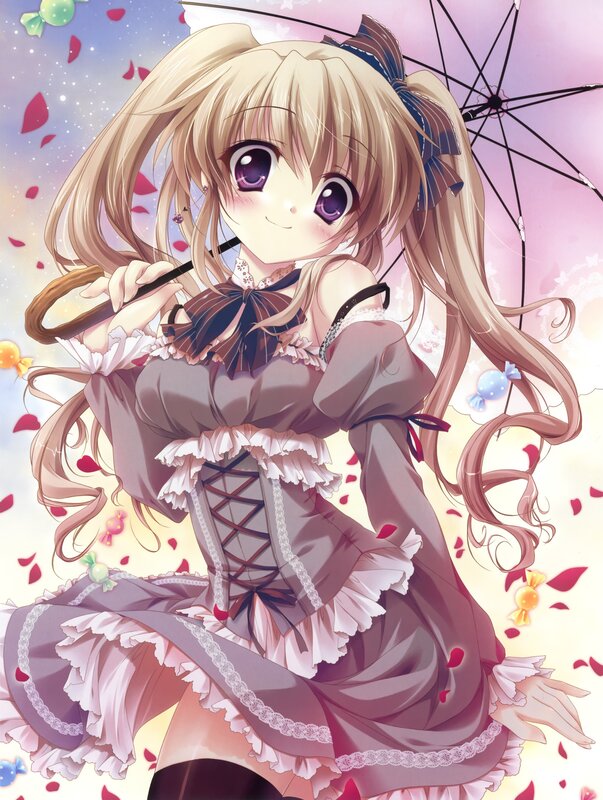 anime girl with umbrella