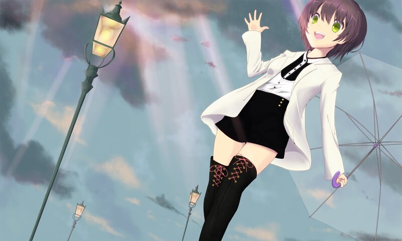 anime girl with umbrella