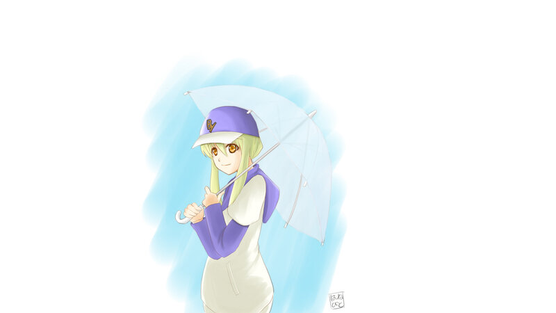 anime girl with umbrella