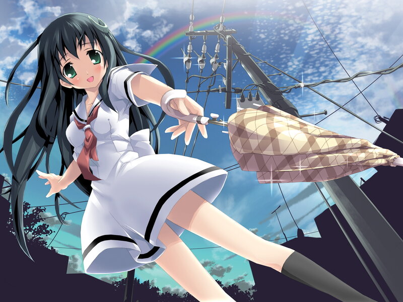 anime girl with umbrella