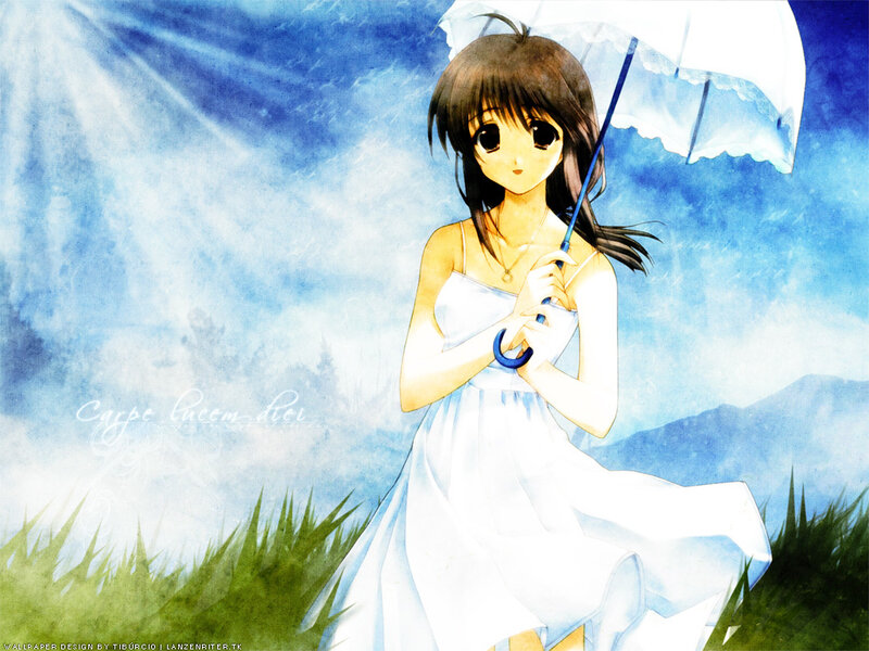anime girl with umbrella