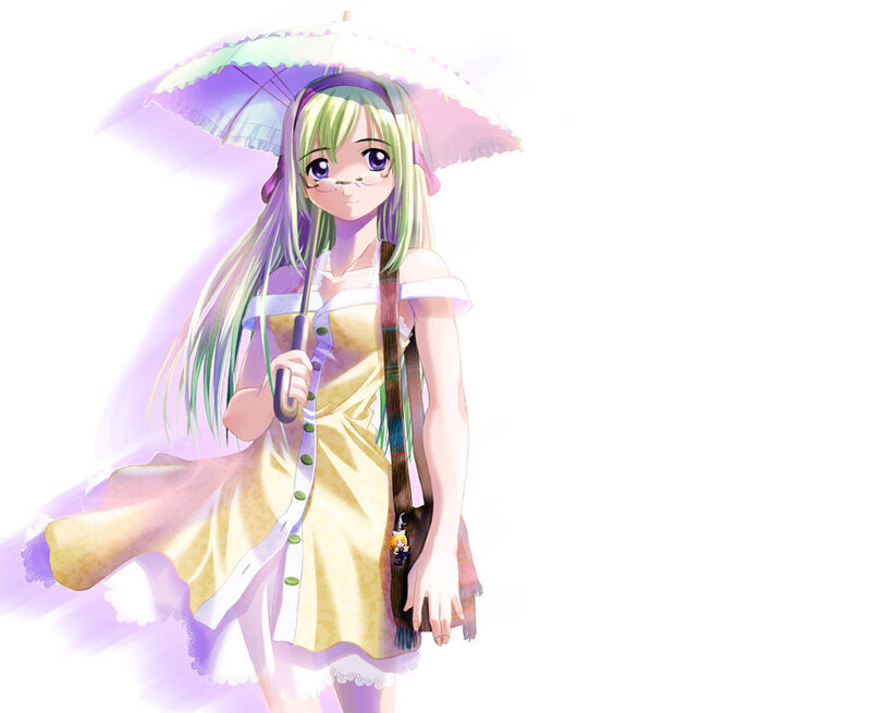 anime girl with umbrella