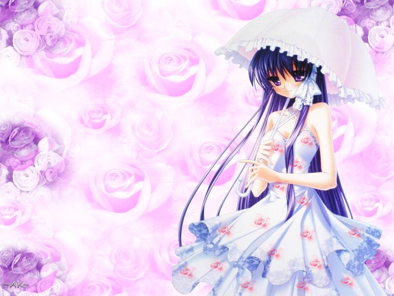 anime girl with umbrella