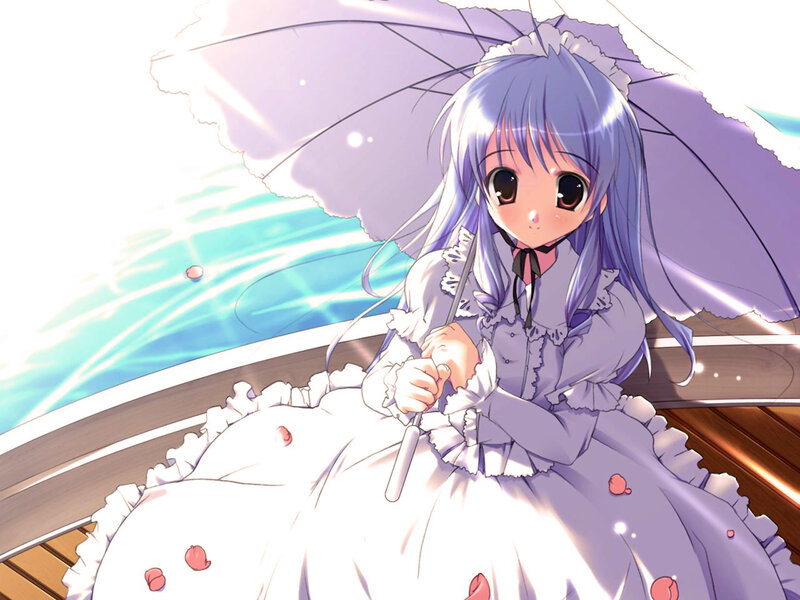 anime girl with umbrella