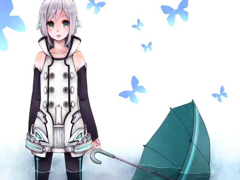 anime girl with umbrella
