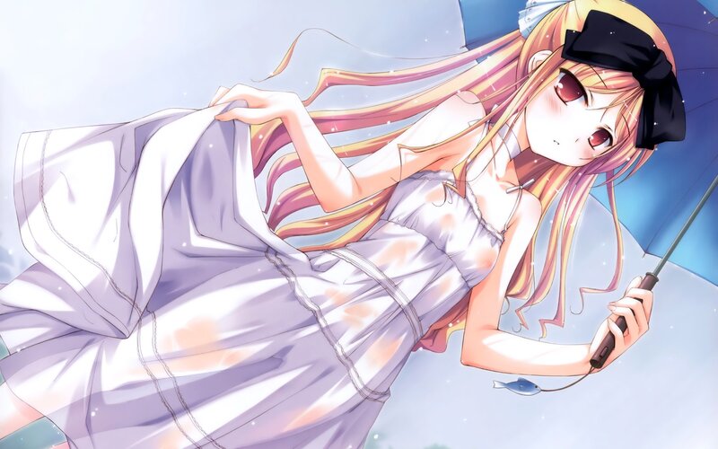 Anime girl with umbrella