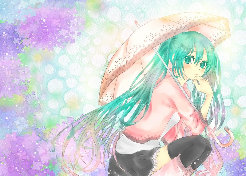 anime girl with umbrella