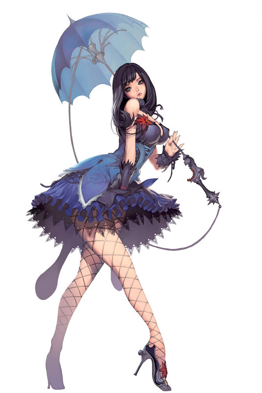 anime girl with umbrella and whip