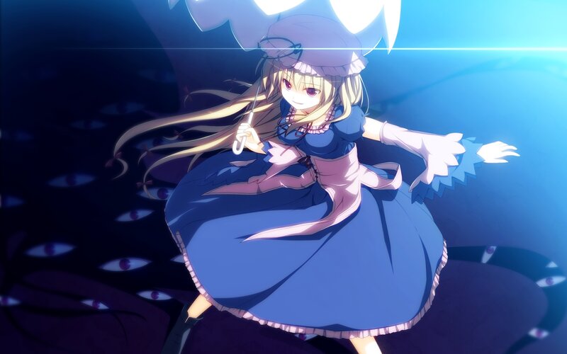 Anime Girl with Umbrella — Blue, Dramatic, Eyes