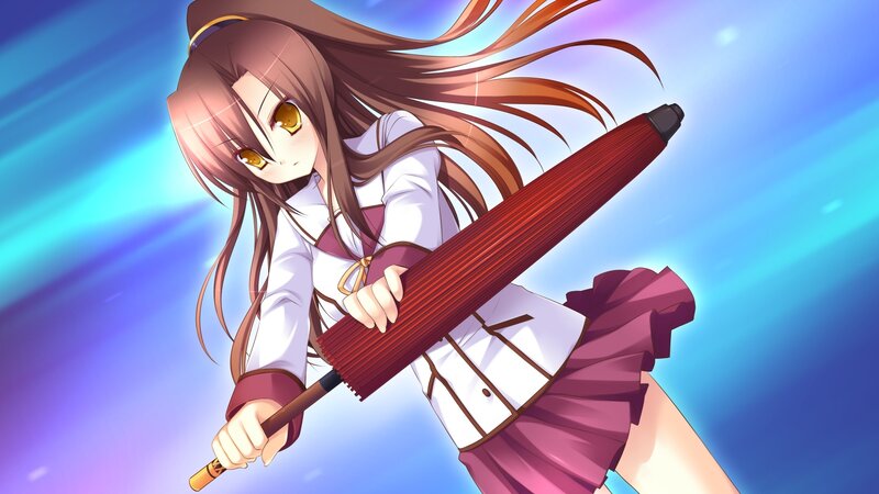 Anime Girl with Umbrella — Blue, Dynamic
