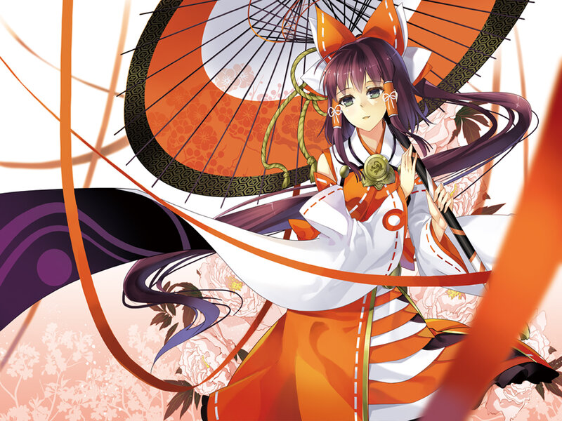 Anime Girl with Umbrella — Orange