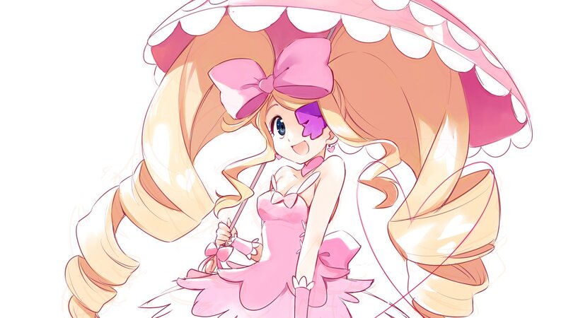 Anime Girl with Umbrella — Pink, Cheerful