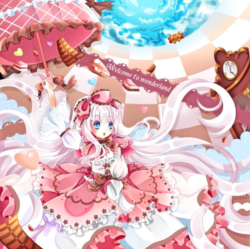 Anime Girl with Umbrella — Pink, Whimsical