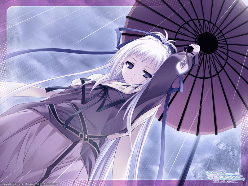 Anime Girl with Umbrella — Purple, Dramatic, Summer