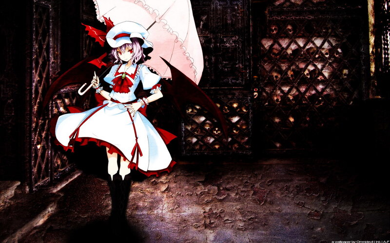 Anime Girl with Umbrella — White, Dramatic