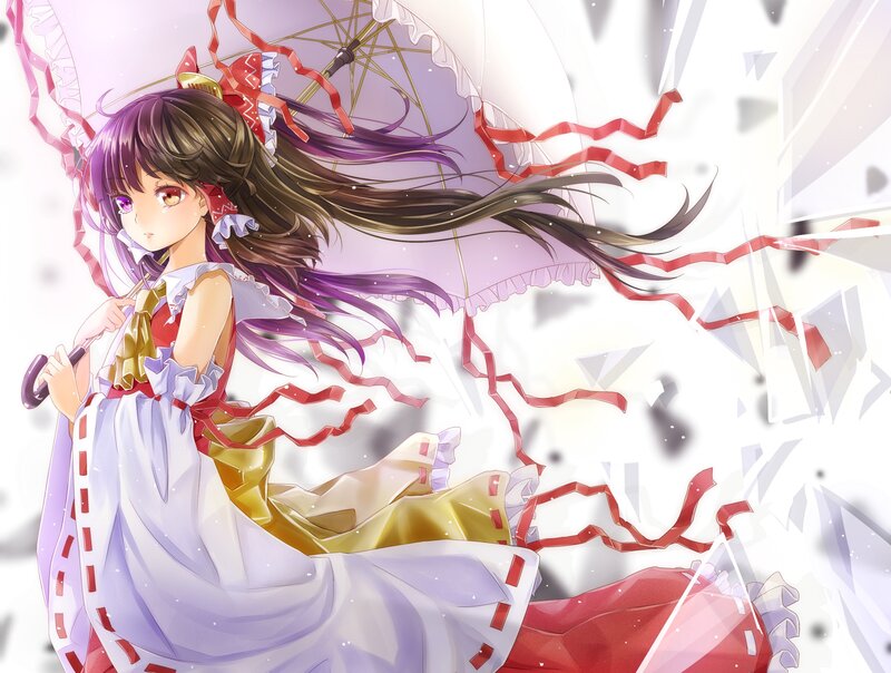 Anime Girl with Umbrella — White, Dynamic