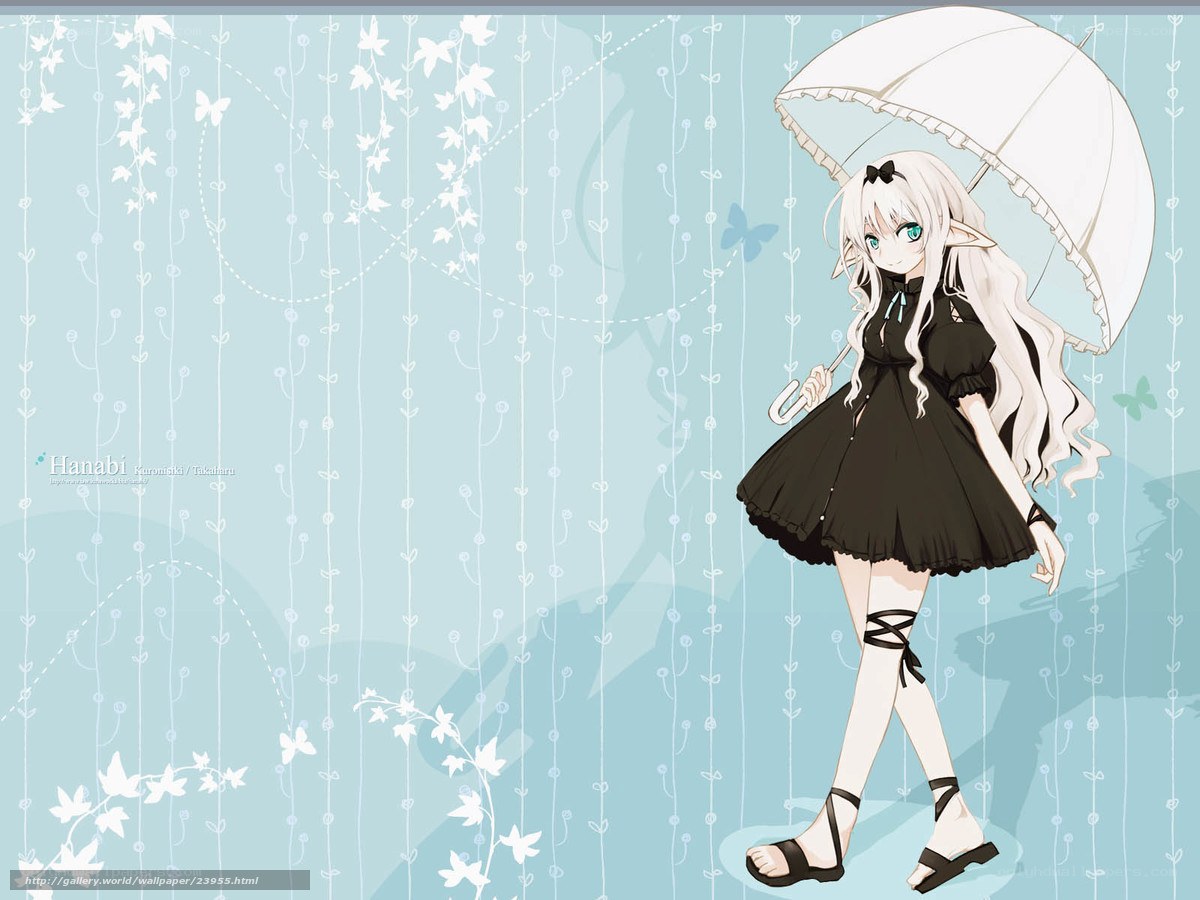 anime girl with umbrella