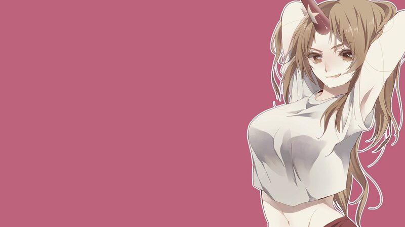 anime girl with unicorn horn