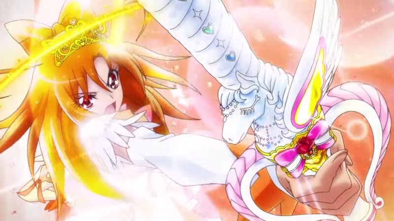 Anime Girl with Unicorn — Yellow