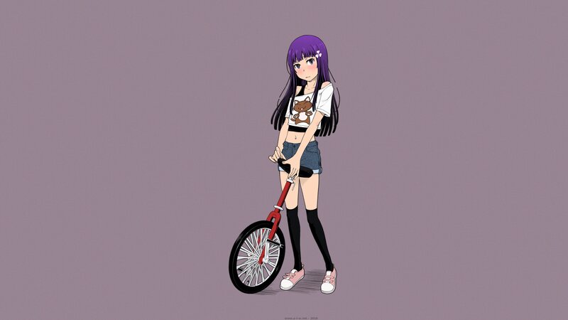 Anime Girl with Unicycle