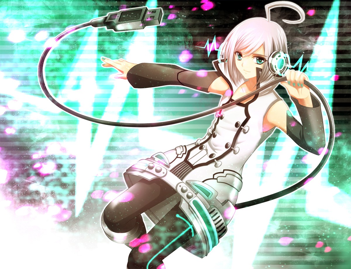anime girl with USB cable